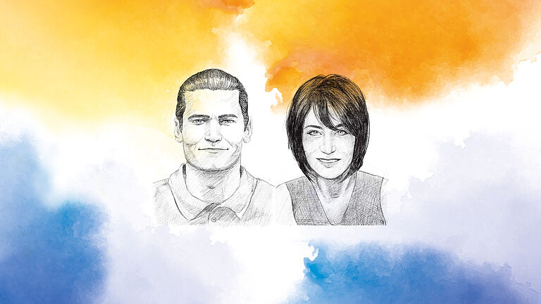 Konzertpianistin Enikö Bors und Dr. Daniel Jara, Co-Trainer von Arminia Bielefeld