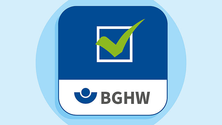 Illustration vom Icon der BGHW-App zur Gefährdungsbeurteilung online.