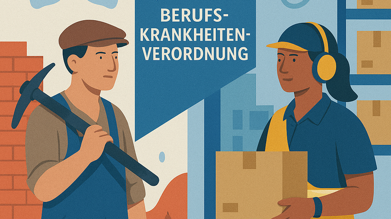 KI-generierte Illustration zum Thema 100 Jahre Berufskrankheiten-Verordnung