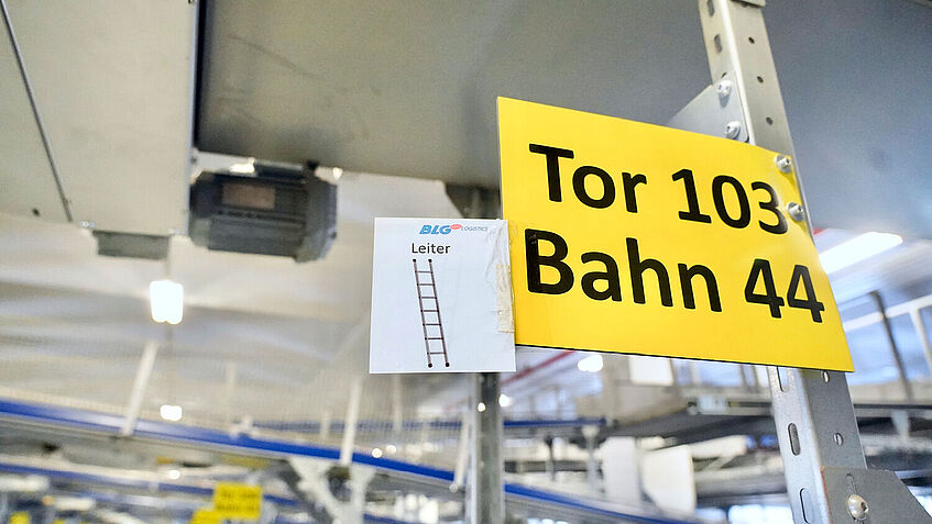 Eine Markierung zeigt, wo die nächste Leiter zu finden ist.