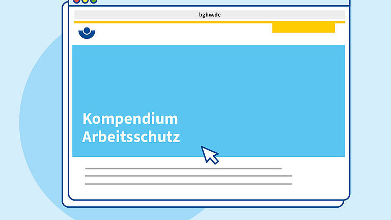 Illustration der Startseite des BGHW-Kompendiums