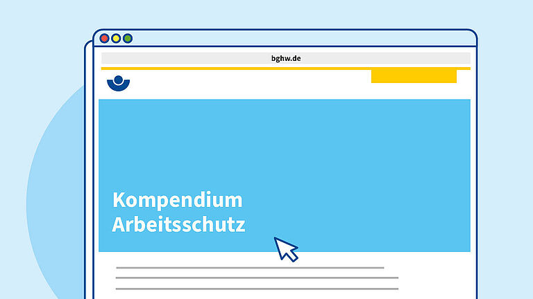Illustration der Startseite des BGHW-Kompendiums