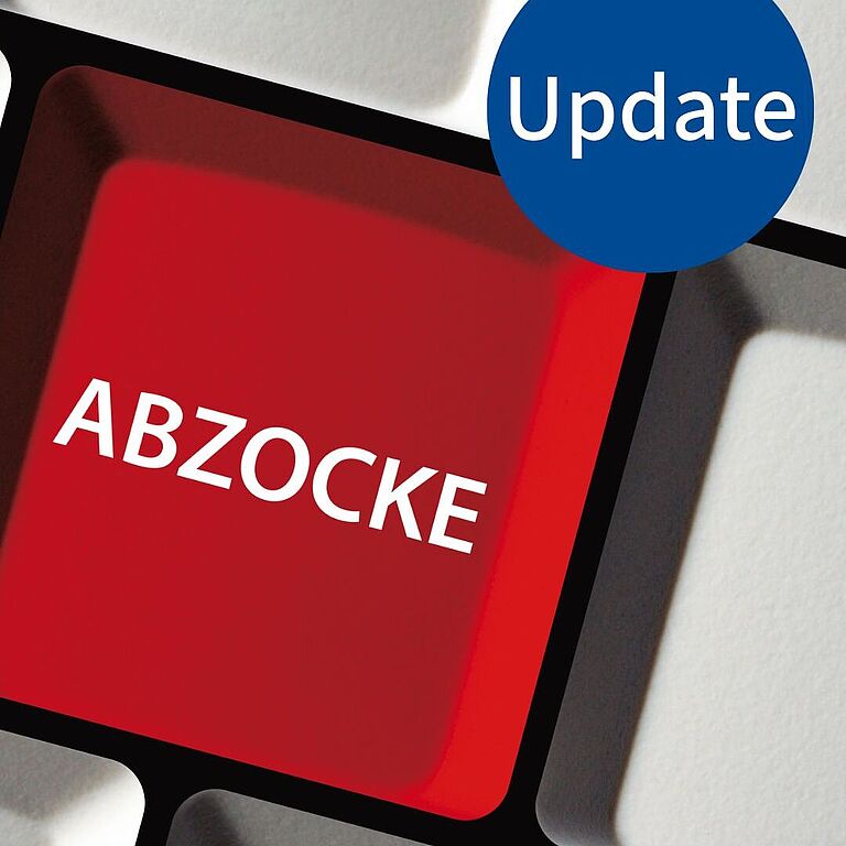 Symbolbild für Betrugsmaschen im Internet - ergänzt um den Störer "Update"