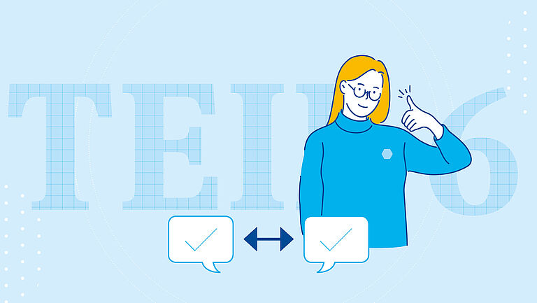 Illustration Frau zeigt Daumen hoch