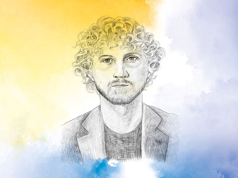 Illustration eines Porträts von Christian Uhle, Philosoph mit Schwerpunkt Künstliche Intelligenz