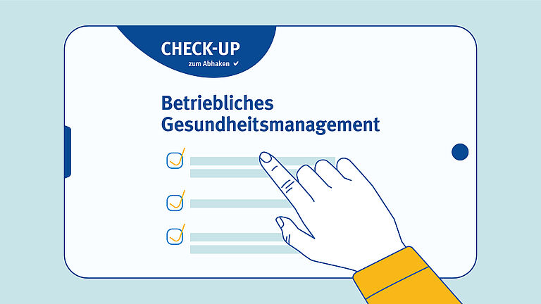 Illustration einer Checkliste für das Betriebliche Gesundheitsmanagement
