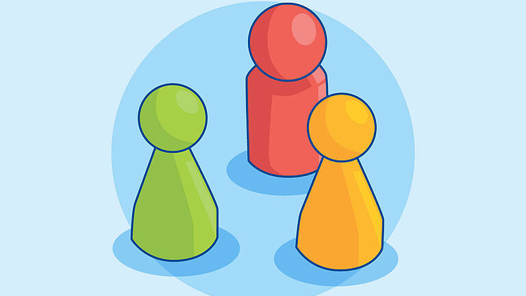 Illustration von Spielfiguren 