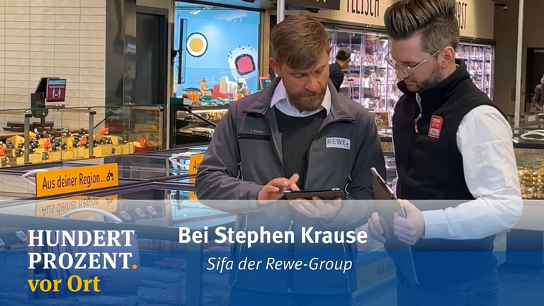HUNDERT PROZENT unterwegs bei Stephen Krause, Sifa bei der Rewe-Group