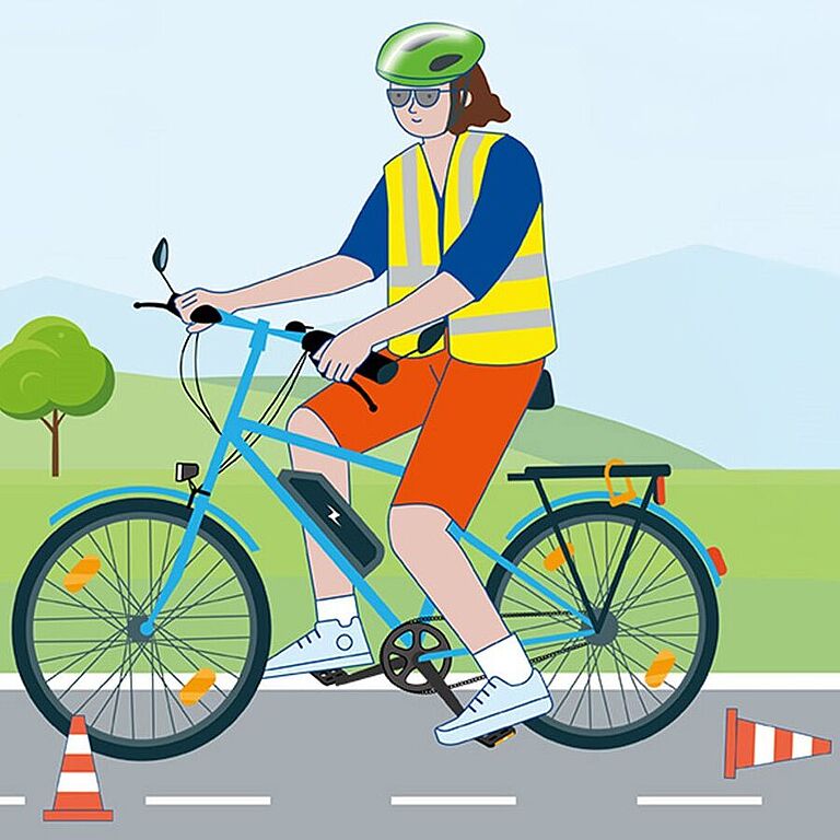 Ausschnitt aus der Infografik "Sicher unterwegs mit dem Pedelec"