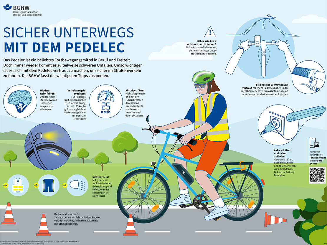 Sicher unterwegs mit dem Pedelec - Wichtige Tipps mit Poster - BGHW eMagazin